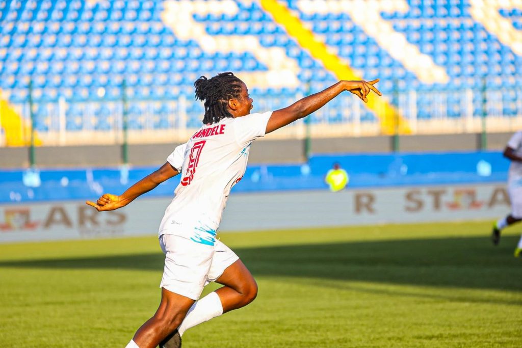 NWFL Super 6 Day 1: Remo Stars Stun Edo Queens, Bayelsa Edge Rivers, Nasarawa Win North-Central Derby Olasubomi Ogundele celebrates her late winning goal for Remo Stars Ladies against Edo Queens in the NWFL Super 6.