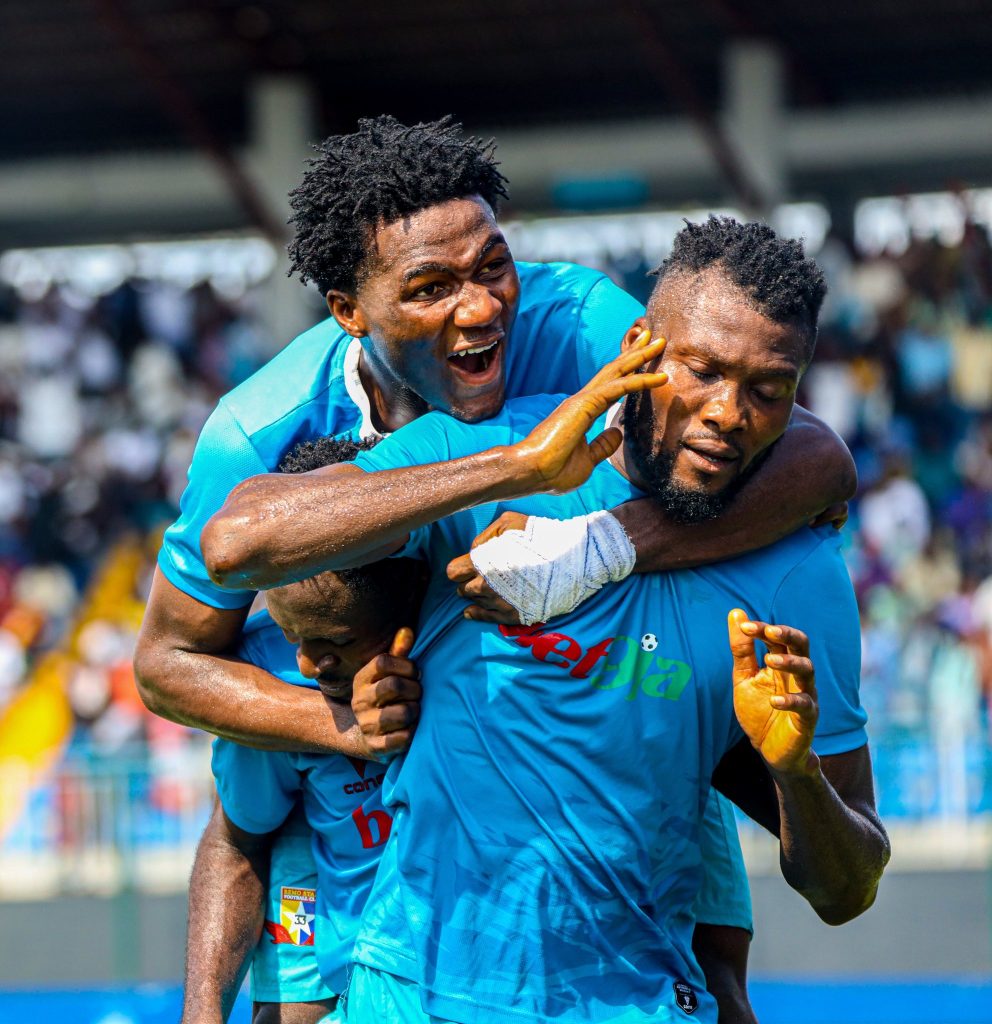 NPFL: Sikiru Alimi celebrated one of his goals last season for Remo Stars