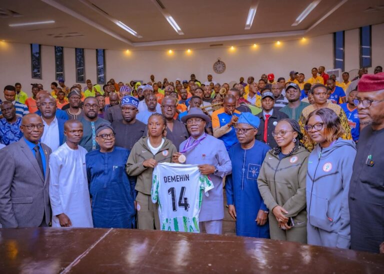 Ondo State Governor Rewards Super Falcons Star Oluwatosin Demehin with N30m and House for WAFCON Heroics Ondo State Governor, Tosin Aiyeditiwa honoured Tosin Demehin
