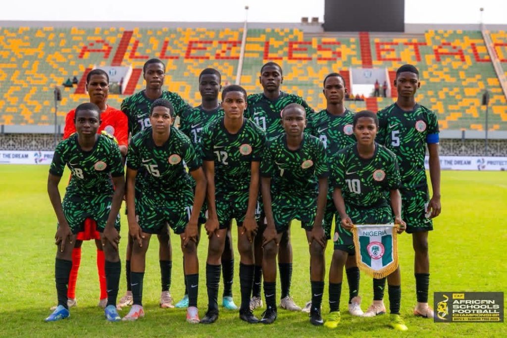 Nigeria U-15 squad to the CAF African Schools Football Championship WAFU B Qualifiers in Burkina Faso